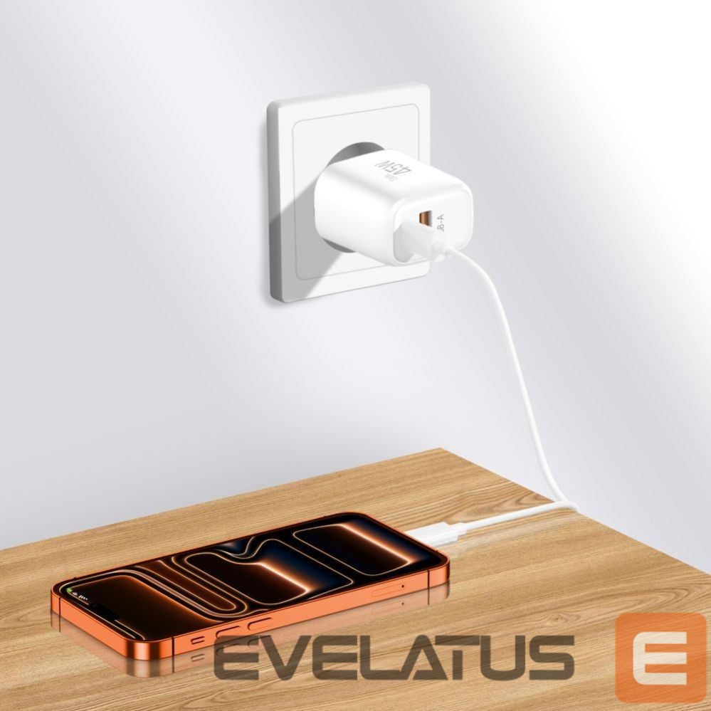 Other goods Tech-Protect Tech-Protect NCA45W-GAN 2-Port USB-C / USB-A 45W Wall Charger - White