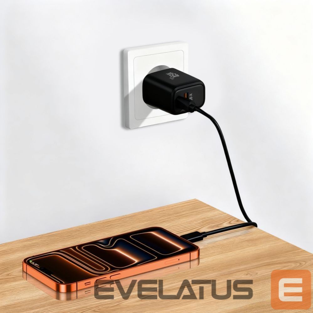 Other goods Tech-Protect Tech-Protect NCA45W-GAN 2-Port USB-C / USB-A 45W Wall Charger - Black