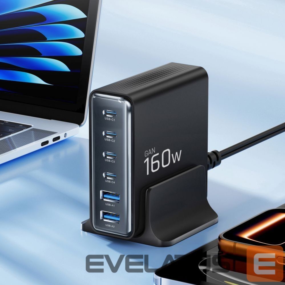 Other goods Tech-Protect Tech-Protect DC160W-GAN 6-Port 160W Wall Charger - Black