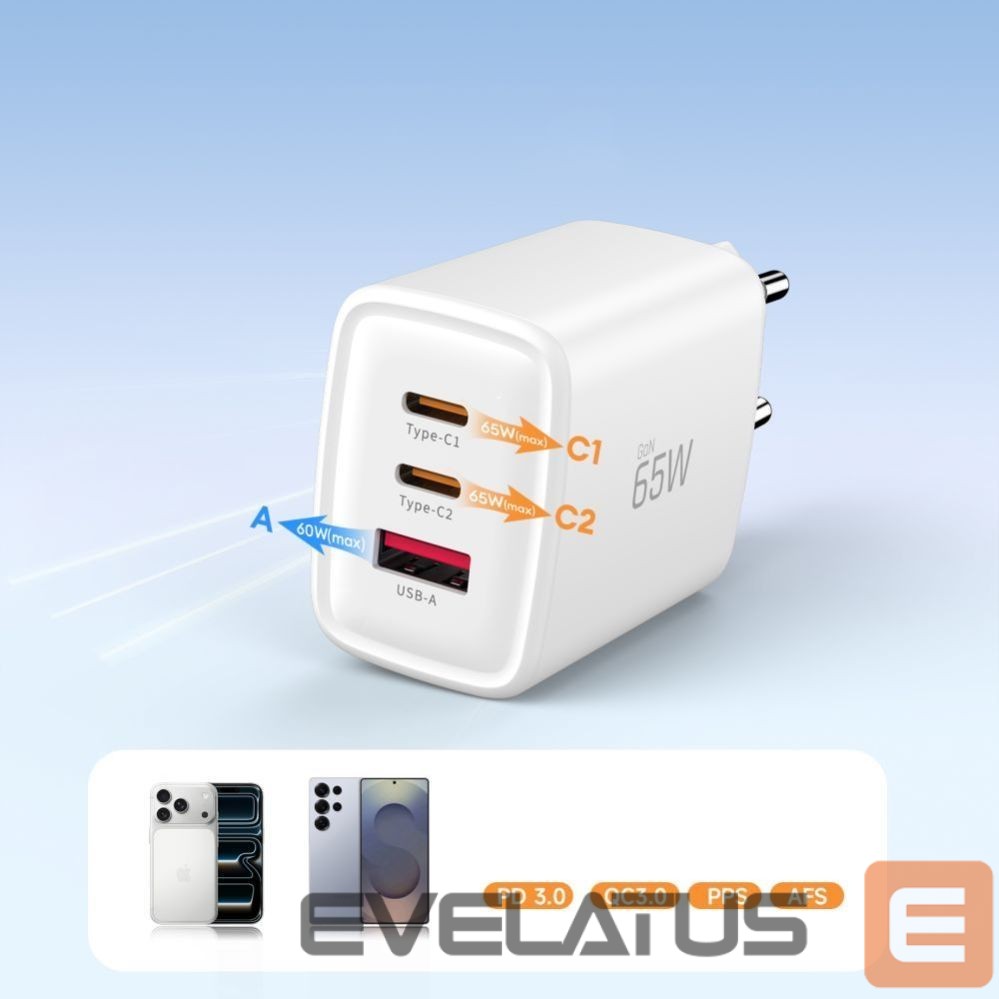 Other goods Tech-Protect Tech-Protect NCA65W-GAN 3-Port 65W Wall Charger - White
