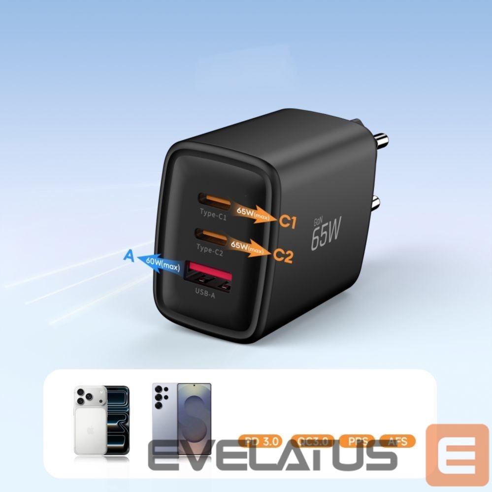 Other goods Tech-Protect Tech-Protect NCA65W-GAN 3-Port 65W Wall Charger - Black