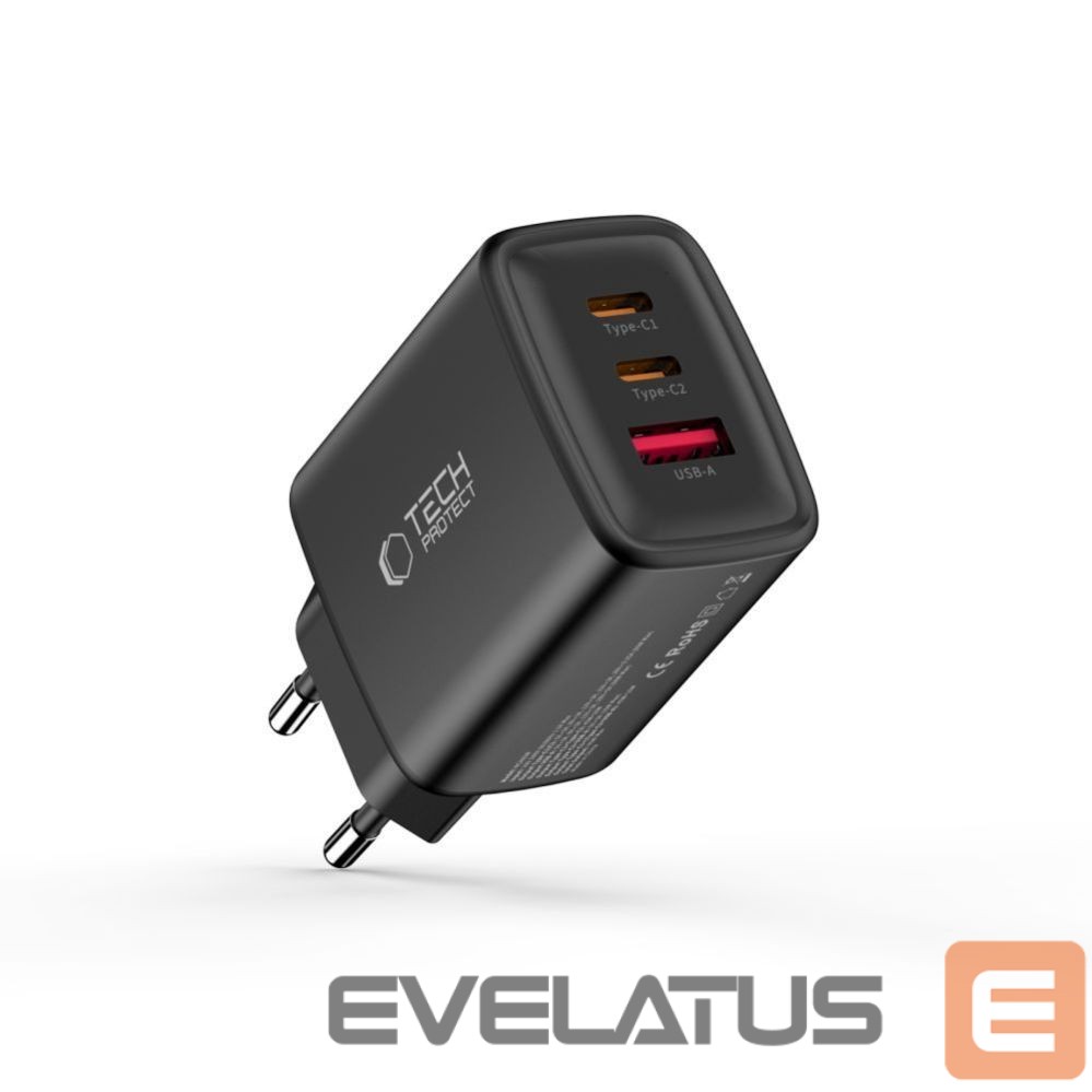 Other goods Tech-Protect Tech-Protect NCA65W-GAN 3-Port 65W Wall Charger - Black