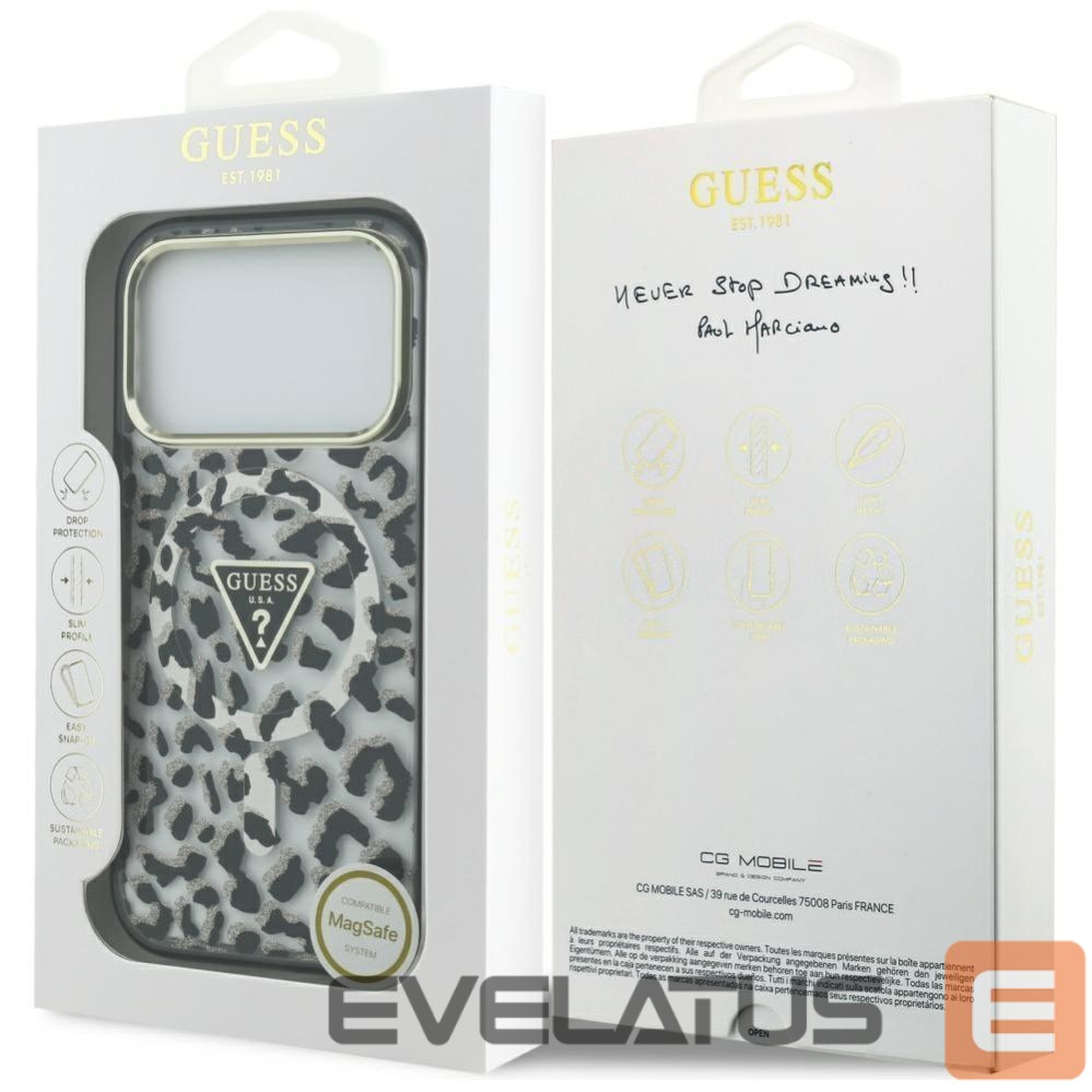 Other goods Guess Guess Leopard Glitter MagSafe Case for iPhone 17 Pro - Black