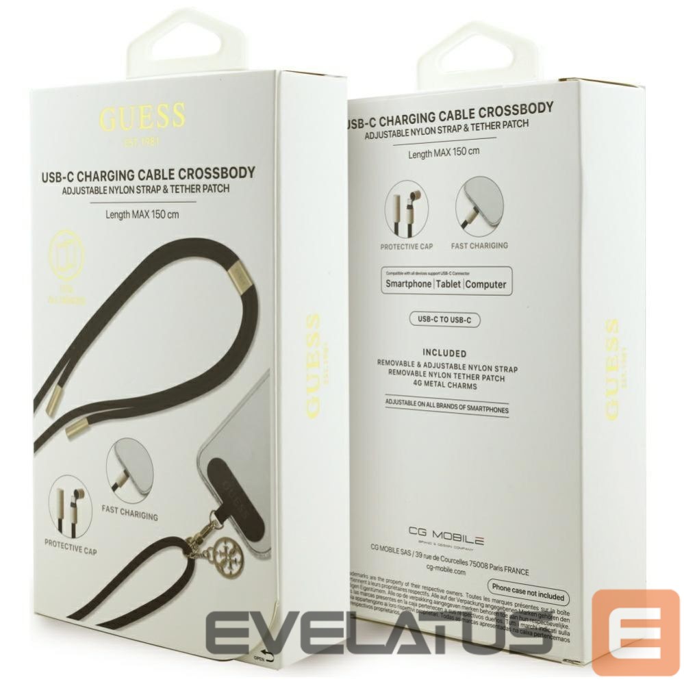 Other goods Guess Guess CBDY 4G Charm USB-C / USB-C Cable 150cm - Black