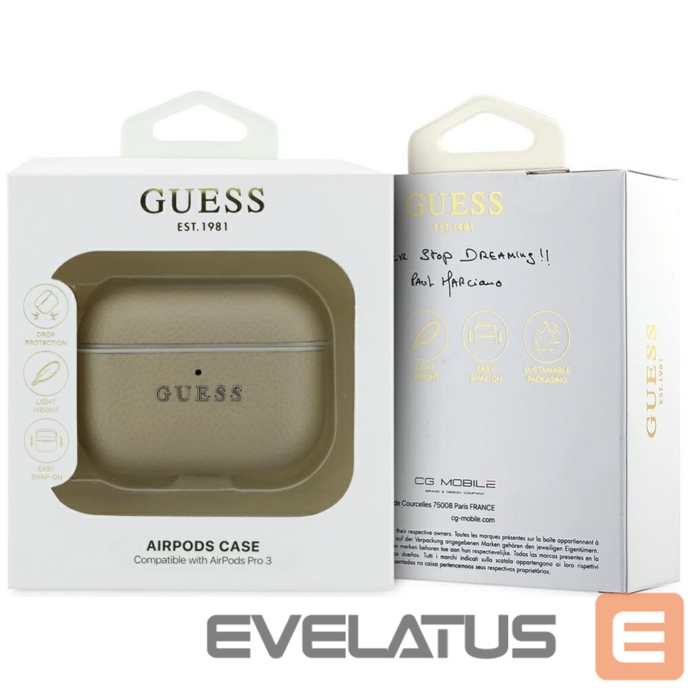 Other goods Guess Guess Grained Classic Logo Hook case for AirPods Pro 3 - gold