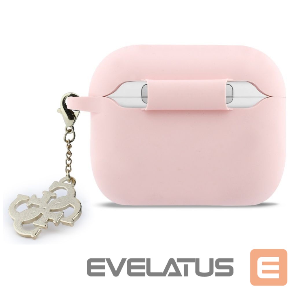 Back panel cover Guess Guess Silicone 4G Charm Case for AirPods Pro 3 Pink