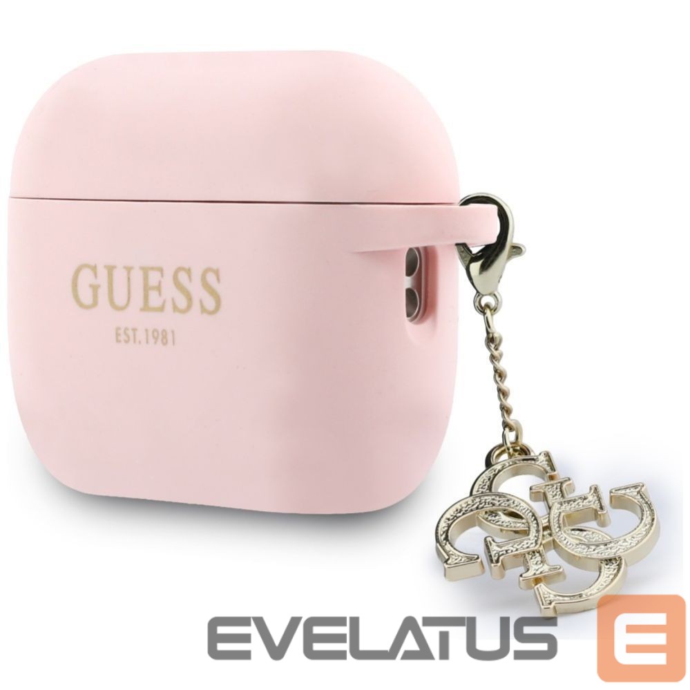 Back panel cover Guess Guess Silicone 4G Charm Case for AirPods Pro 3 Pink
