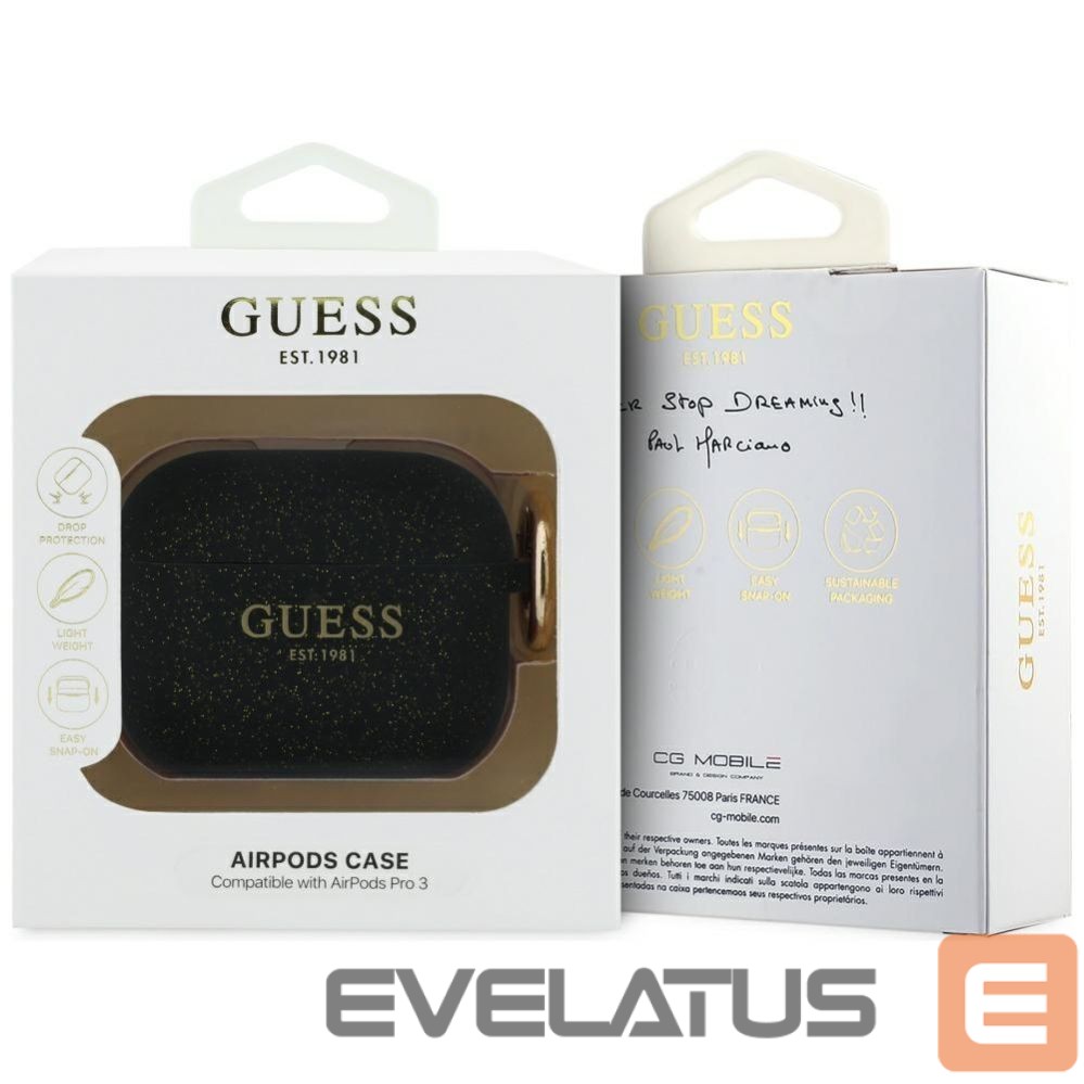 Other goods Guess Guess Silicone Glitter Ring Case for AirPods Pro 3 - Black