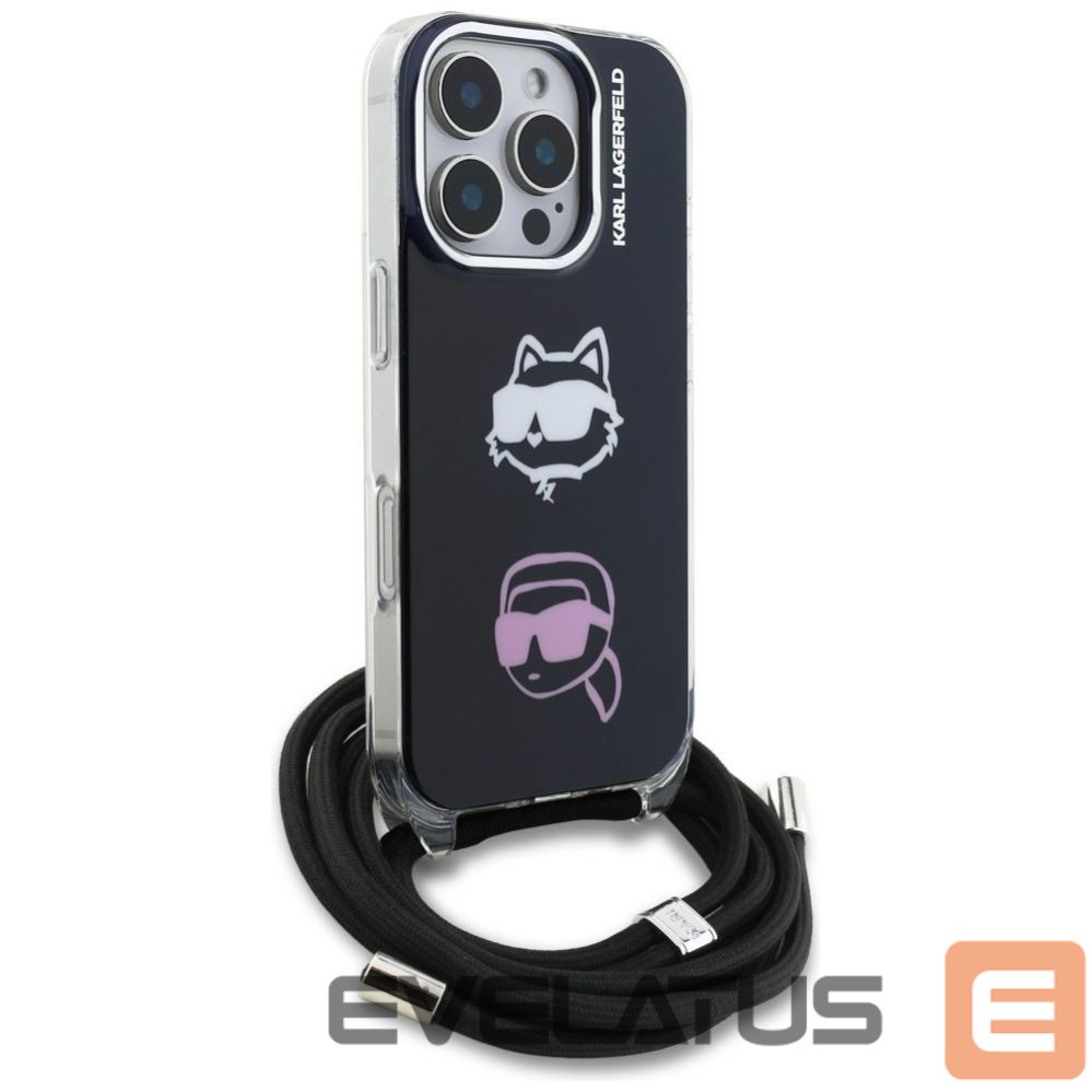 Other goods Karl Lagerfeld Karl Lagerfeld IML Crossbody Karl&Choupette Head Case for iPhone 16 Pro - Black