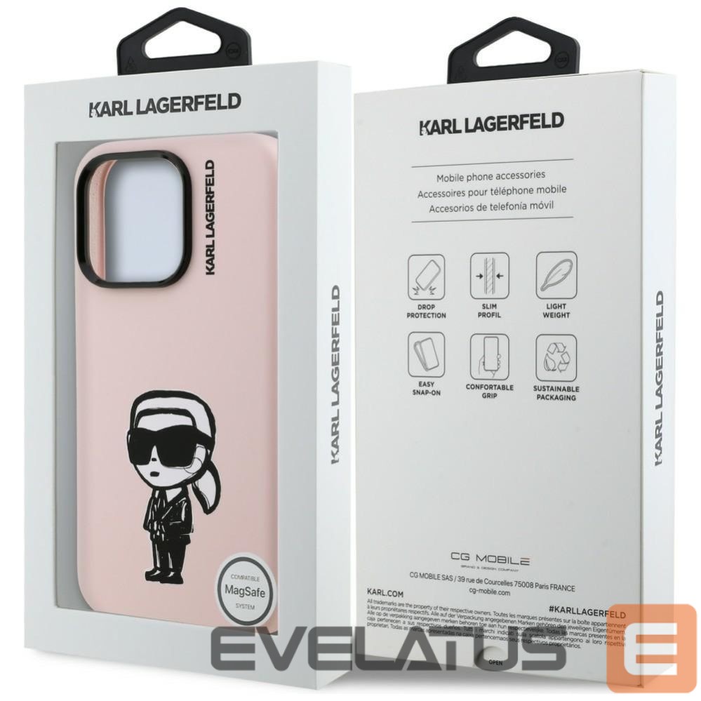 Other goods Karl Lagerfeld Karl Lagerfeld Silicone Karl Sketch MagSafe Case for iPhone 16 Pro - Pink