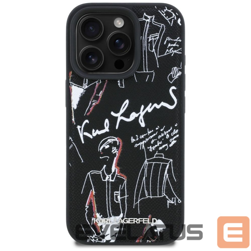 Other goods Karl Lagerfeld Karl Lagerfeld Grained Pattern & Logo MagSafe Case for iPhone 16 Pro Max - Black
