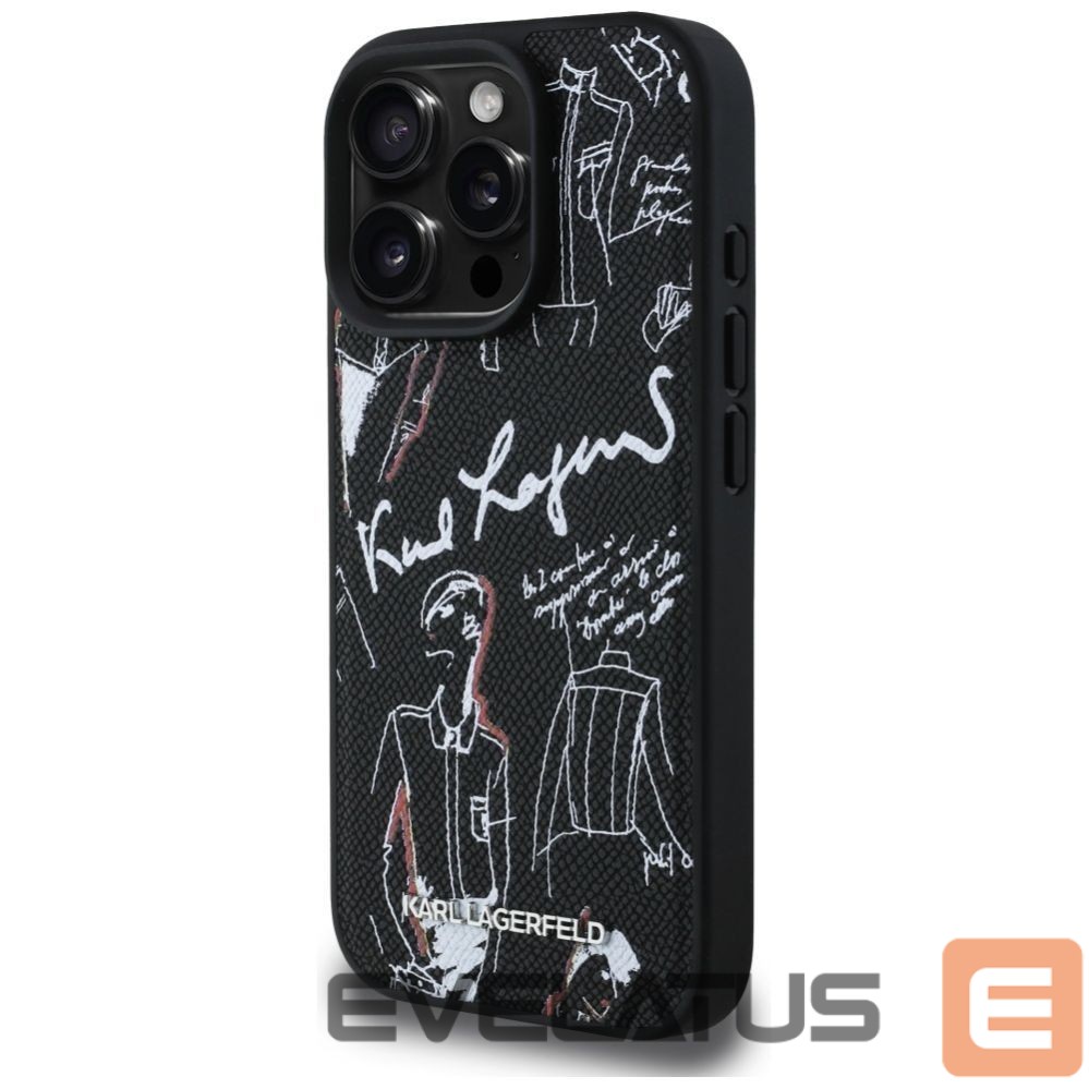Other goods Karl Lagerfeld Karl Lagerfeld Grained Pattern & Logo MagSafe Case for iPhone 16 Pro Max - Black