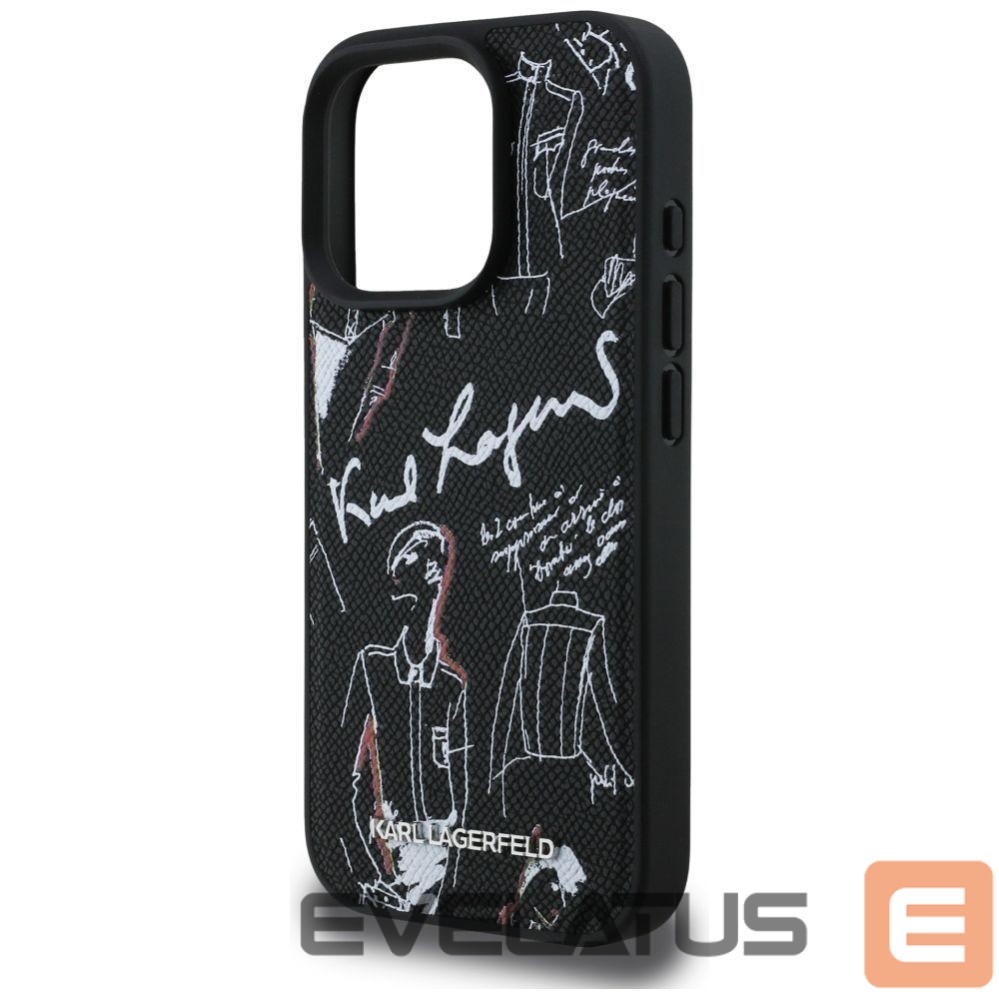 Other goods Karl Lagerfeld Karl Lagerfeld Grained Pattern & Logo MagSafe Case for iPhone 16 Pro Max - Black