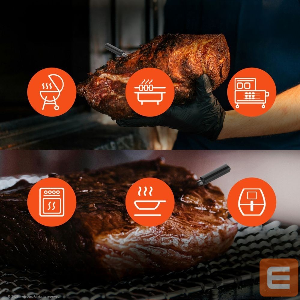 Smart device Metapen Meatmeet Pro smart kitchen thermometer with Bluetooth/WiFi app, grill, oven, smoker - black