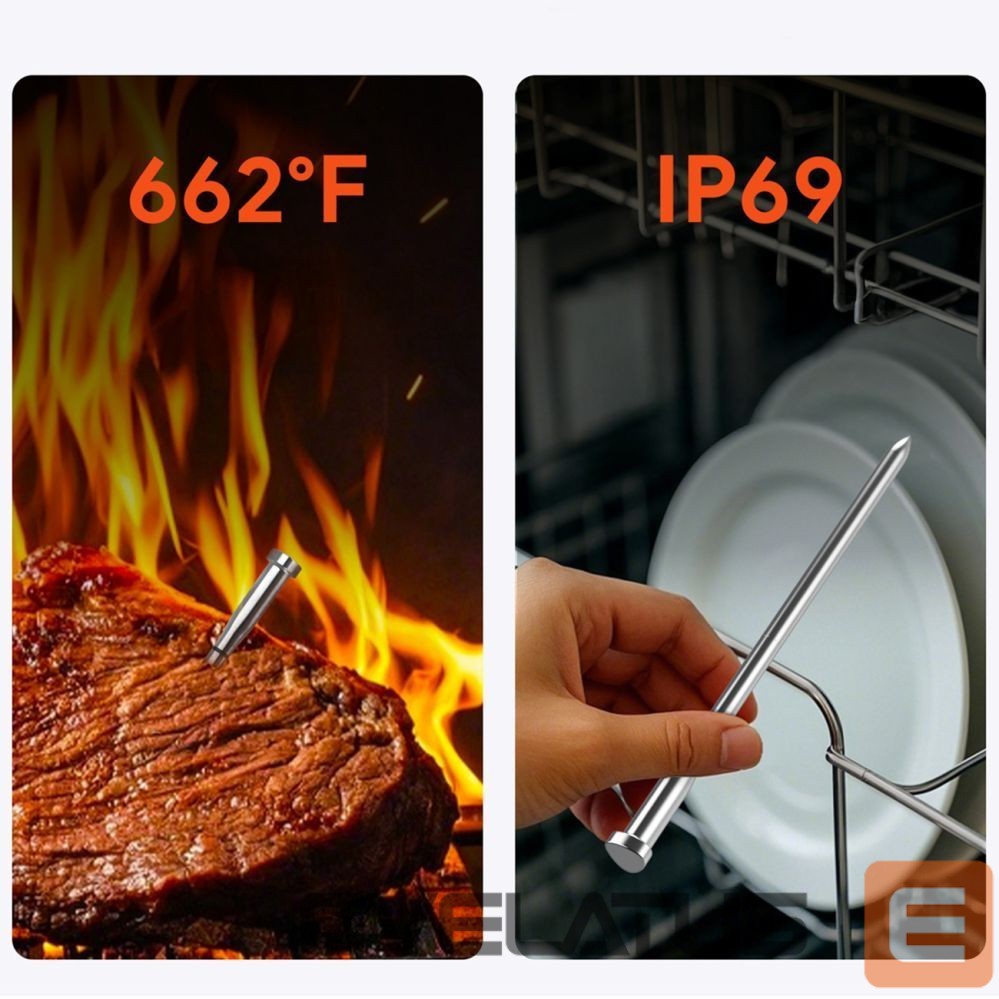 Smart device Metapen Meatmeet S Pro Kitchen Thermometer with Bluetooth App for Grill, Oven, Smoker - Gray