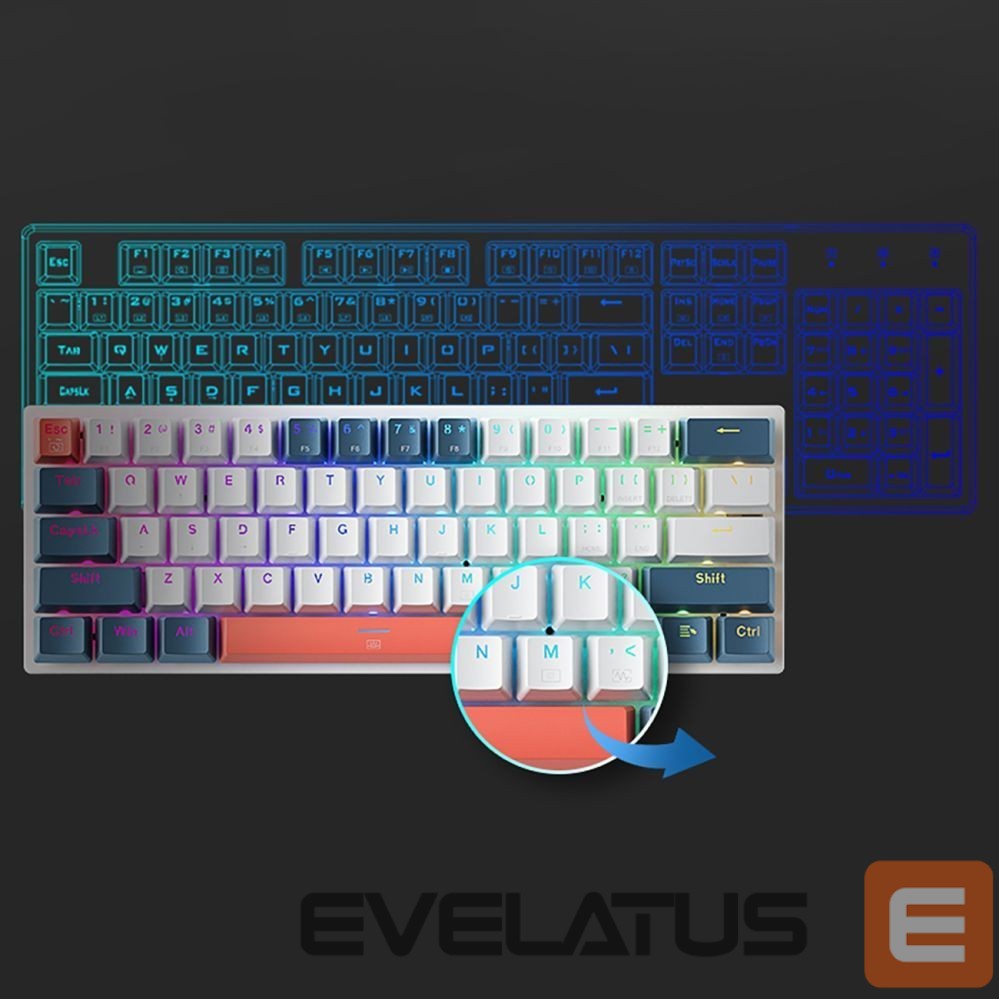 Computer keyboard Machenike Machenike K500-B61 Wired Mechanical Gaming Keyboard with Backlight, Red Switch - White and Blue