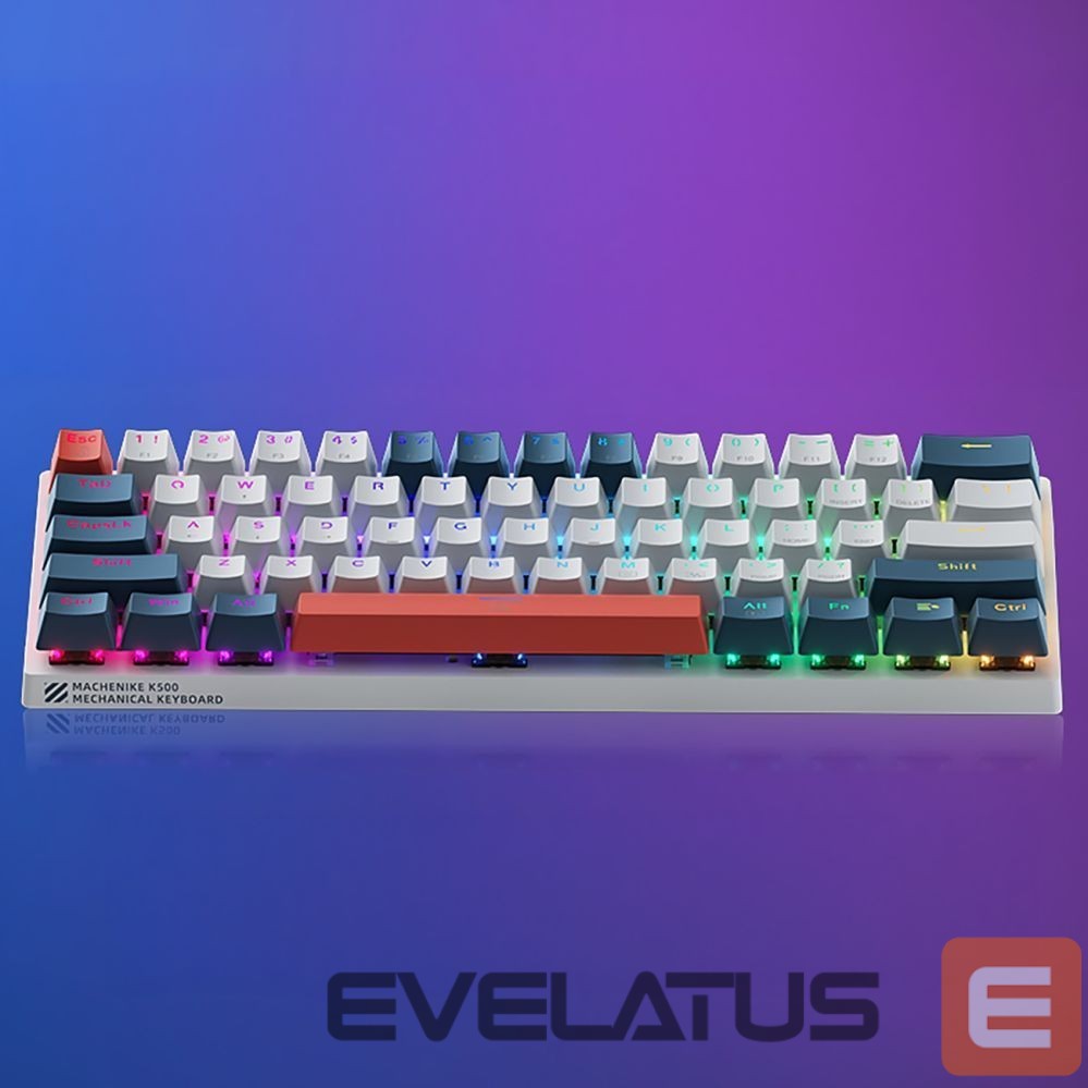 Computer keyboard Machenike Machenike K500-B61 Wired Mechanical Gaming Keyboard with Backlight, Red Switch - White and Blue