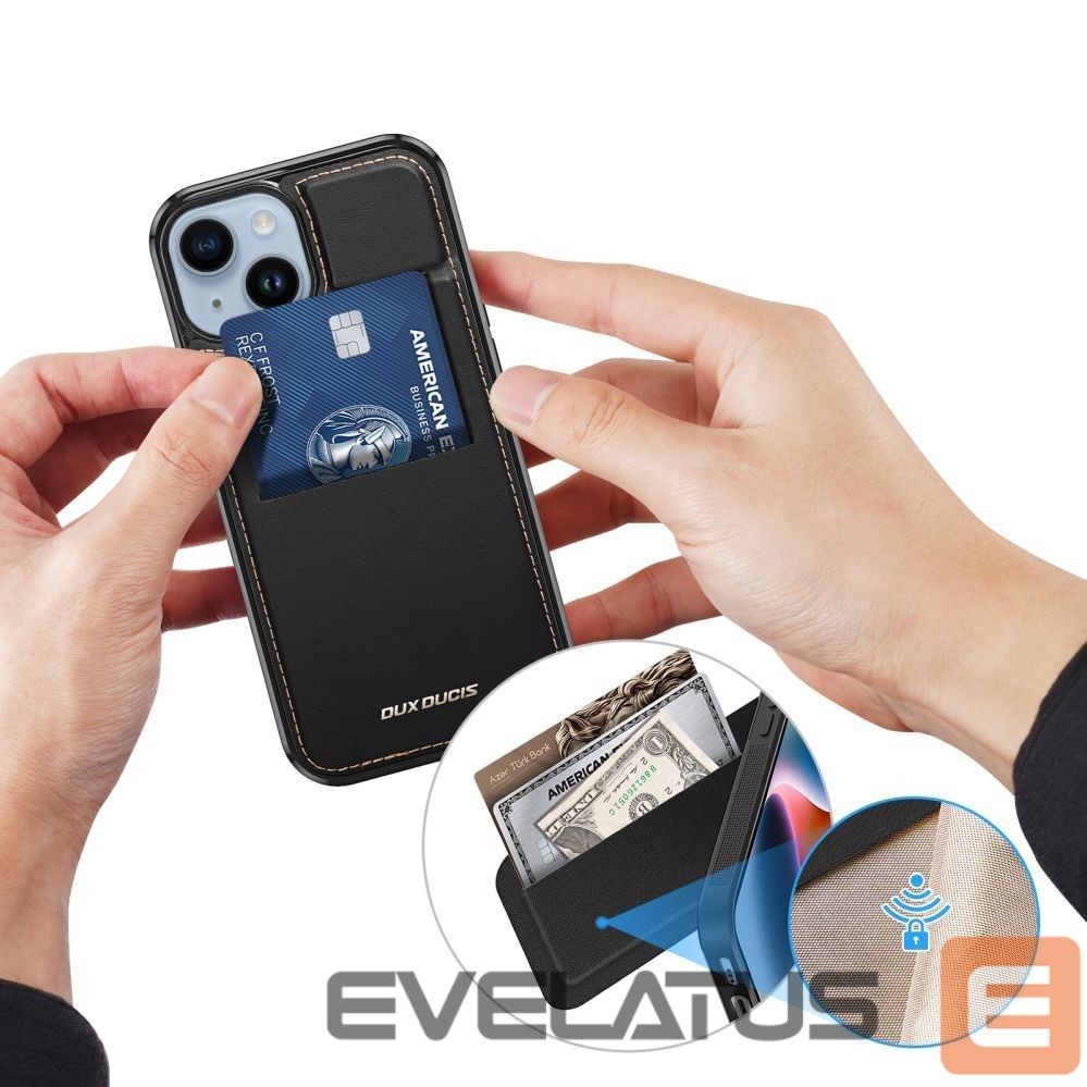 Other goods Dux Ducis 3in1 Wallet Case with Stand for iPhone 14 Plus MagSafe RFID Blocker Dux Ducis Rafi Mag - Black