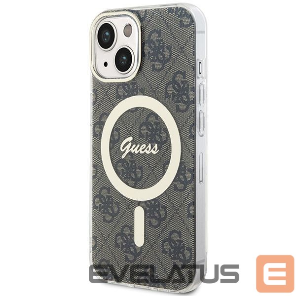 Back panel cover Guess Guess IML 4G MagSafe iPhone 15 Plus Case - Brown