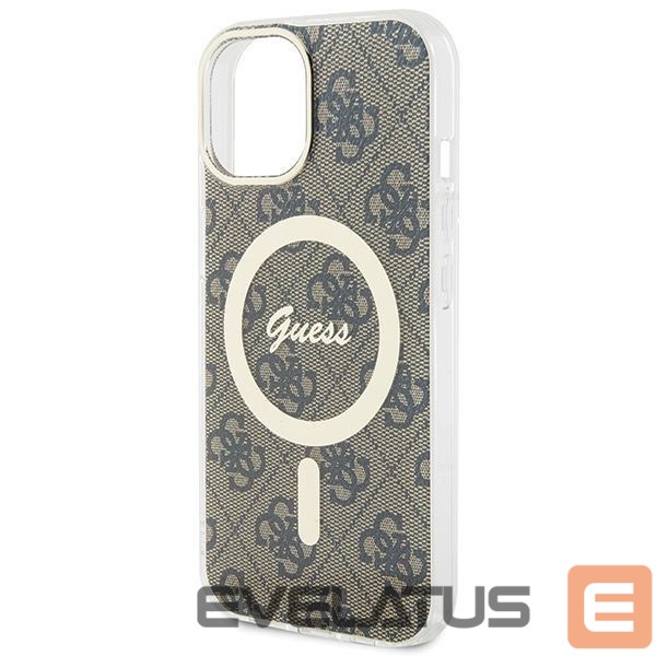 Back panel cover Guess Guess IML 4G MagSafe iPhone 15 Plus Case - Brown