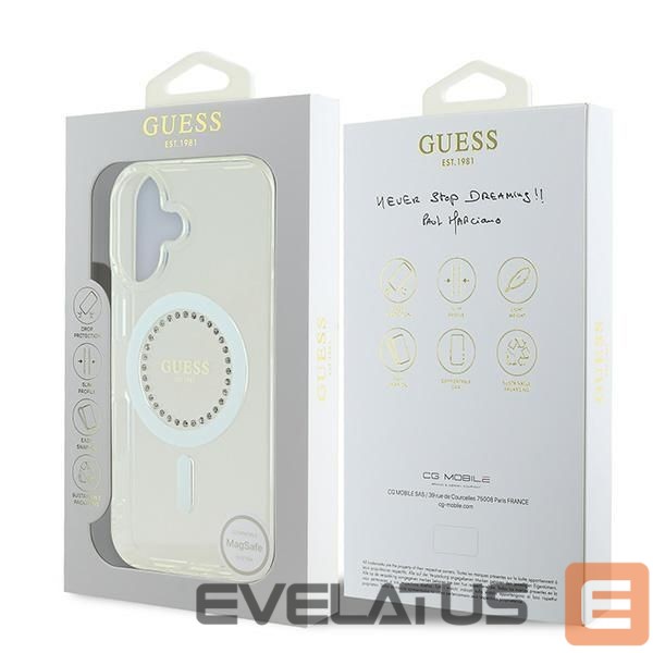 Other goods Guess Guess IML Rhinestones MagSafe Case for iPhone 16 - White
