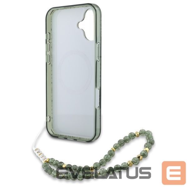 Other goods Guess Guess IML Flowers Allover Electro With Pearl Strap MagSafe case for iPhone 16 - green
