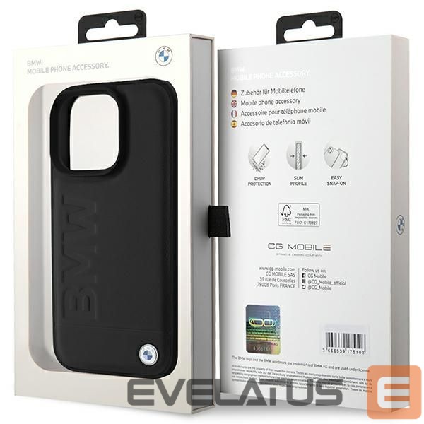 Other goods BMW BMW Leather Hot Stamp iPhone 16 Pro Case - Black