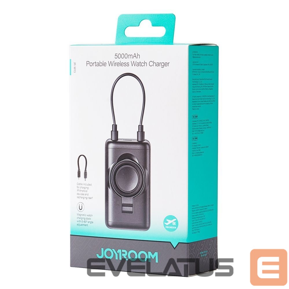 Power bank Joyroom Joyroom JR-W13 5000mAh Wireless Power Bank for Apple Watch + USB-C and Lightning – Black