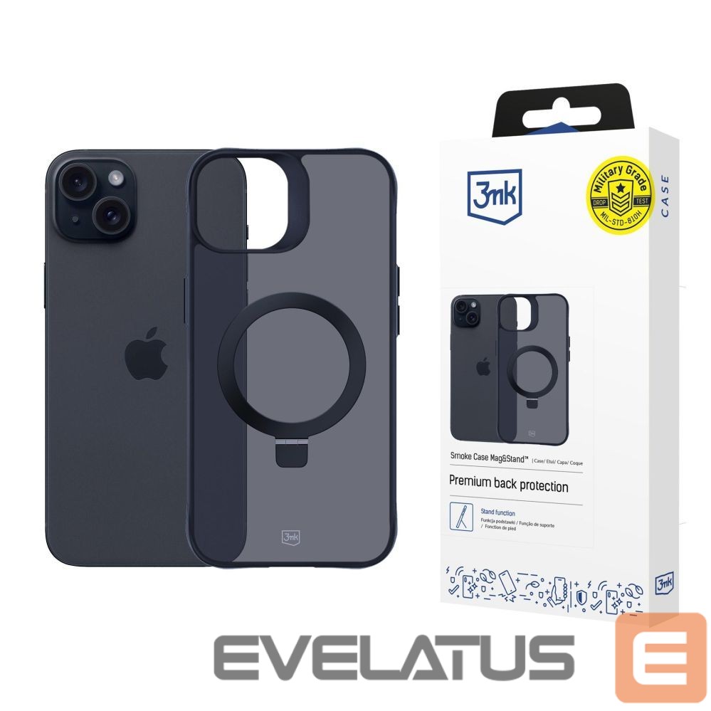 Other goods 3MK 3mk Smoke Case Mag&Stand for Apple iPhone 15 plus - black
