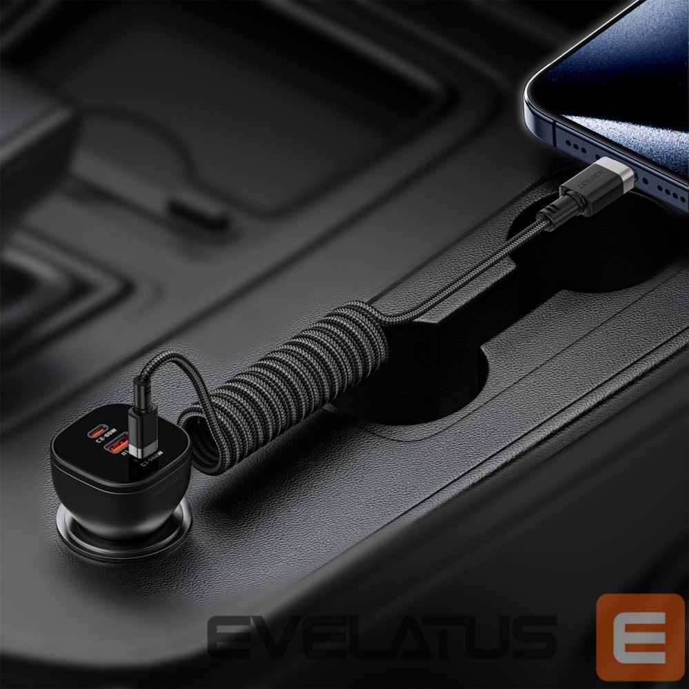 Other goods Acefast Acefast C14-03 USB-C - USB-C Spring Cable 480Mb/s 3A 1.2m - Black