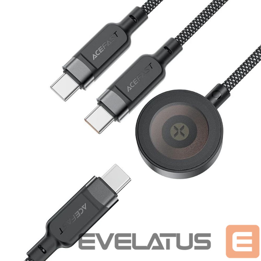 Other goods Acefast Acefast C6-11 USB-C 3in1 Cable - 2x USB-C / Qi 480Mb/s 100W 1.2m - black