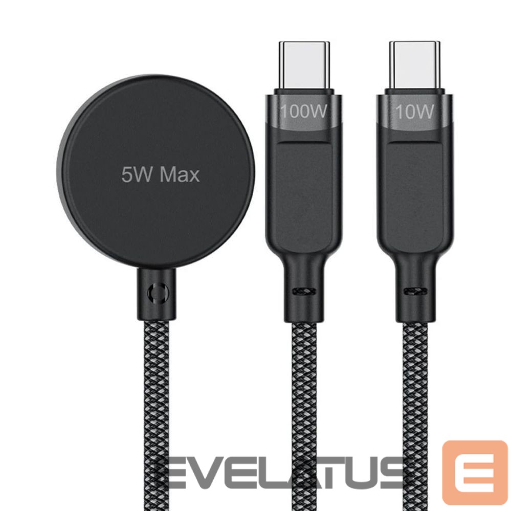 Other goods Acefast Acefast C6-11 USB-C 3in1 Cable - 2x USB-C / Qi 480Mb/s 100W 1.2m - black