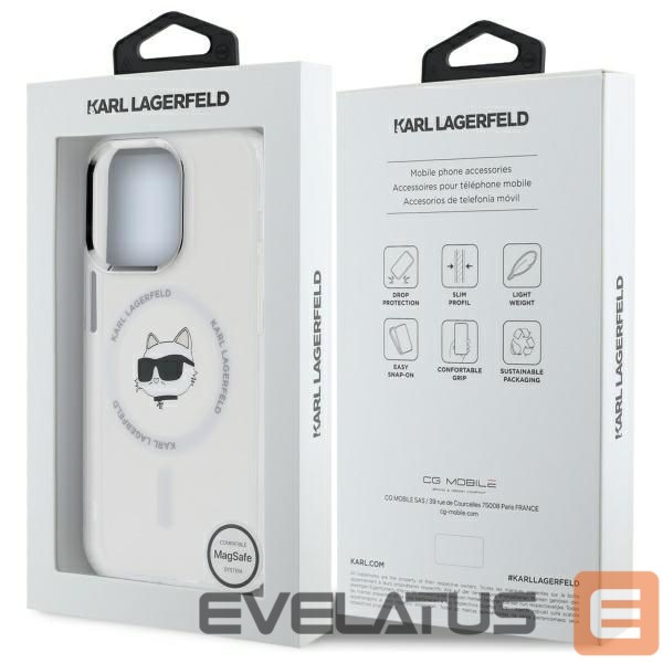 Other goods Karl Lagerfeld Karl Lagerfeld IML Metal Choupette Head MagSafe iPhone 14 Pro Case - White