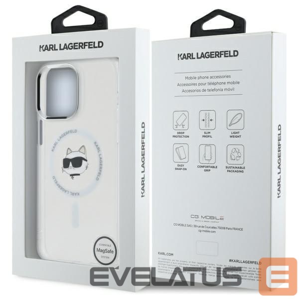 Other goods Karl Lagerfeld Karl Lagerfeld IML Metal Choupette Head MagSafe Case for iPhone 14 Pro Max - White
