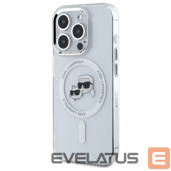 Other goods Karl Lagerfeld Karl Lagerfeld IML Metal Karl&Choupette Head MagSafe iPhone 15 Pro Case - White