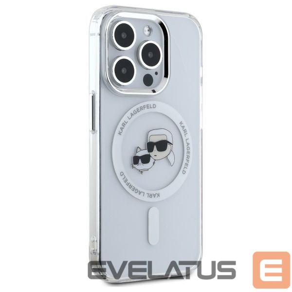 Other goods Karl Lagerfeld Karl Lagerfeld IML Metal Karl&Choupette Head MagSafe iPhone 15 Pro Case - White