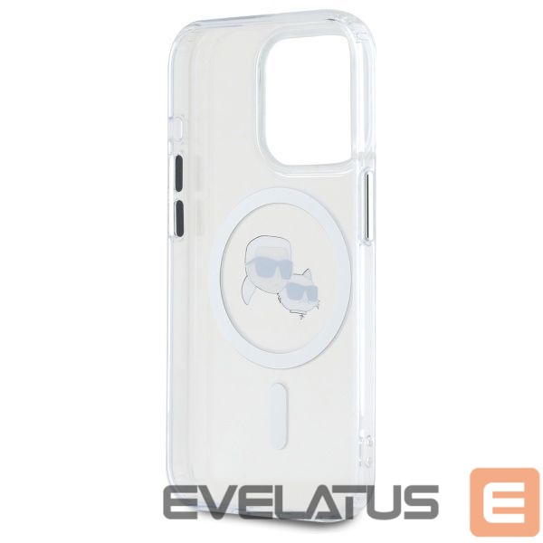 Other goods Karl Lagerfeld Karl Lagerfeld IML Metal Karl&Choupette Head MagSafe iPhone 15 Pro Case - White