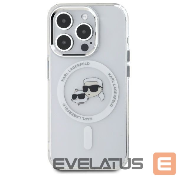 Other goods Karl Lagerfeld Karl Lagerfeld IML Metal Karl&Choupette Head MagSafe iPhone 15 Pro Case - White