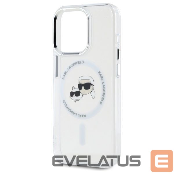 Other goods Karl Lagerfeld Karl Lagerfeld IML Metal Karl&Choupette Head MagSafe iPhone 15 Pro Case - White