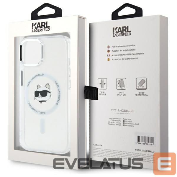 Other goods Karl Lagerfeld Karl Lagerfeld IML Metal Choupette Head MagSafe iPhone 15 Plus Case - White