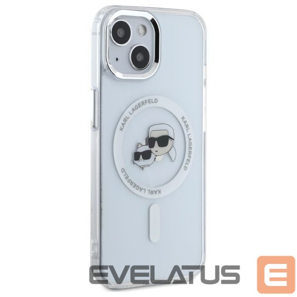 Other goods Karl Lagerfeld Karl Lagerfeld IML Metal Karl&Choupette Head MagSafe iPhone 15 Case - White