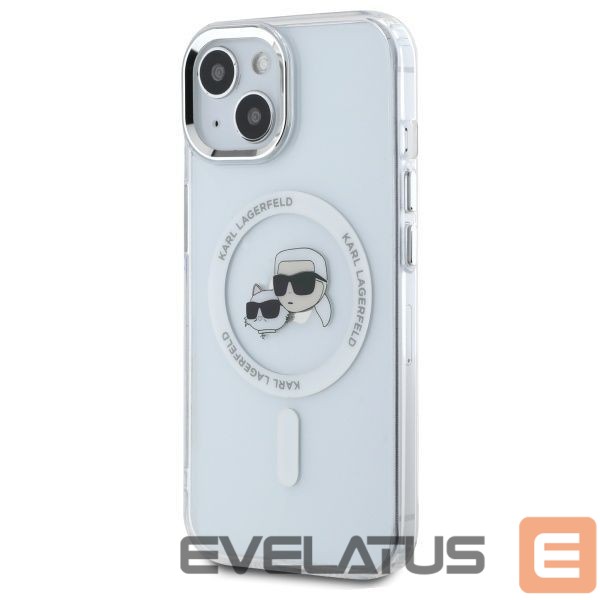 Other goods Karl Lagerfeld Karl Lagerfeld IML Metal Karl&Choupette Head MagSafe iPhone 15 Case - White