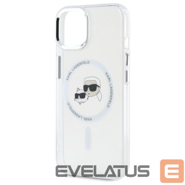 Other goods Karl Lagerfeld Karl Lagerfeld IML Metal Karl&Choupette Head MagSafe iPhone 15 Case - White