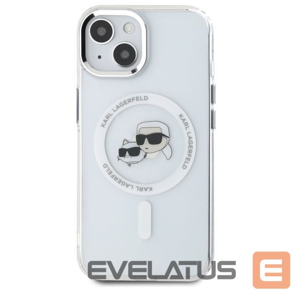 Other goods Karl Lagerfeld Karl Lagerfeld IML Metal Karl&Choupette Head MagSafe iPhone 15 Case - White