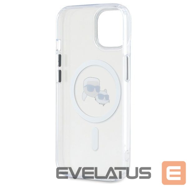 Other goods Karl Lagerfeld Karl Lagerfeld IML Metal Karl&Choupette Head MagSafe iPhone 15 Case - White