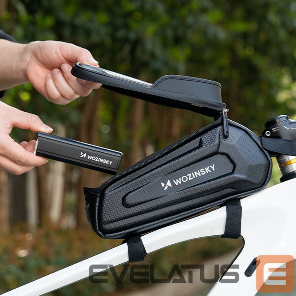 Bicycle accessory Wozinsky Wozinsky bicycle bag for the frame, armored, with a phone pocket, 1.7 l - black