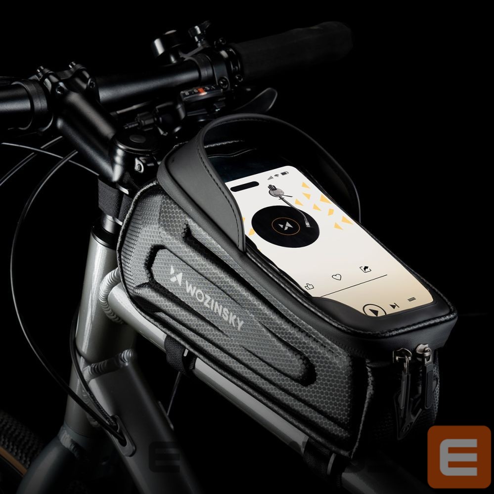 Bicycle accessory Wozinsky Wozinsky bicycle bag for the frame, armored, with a phone pocket, 1.7 l - black