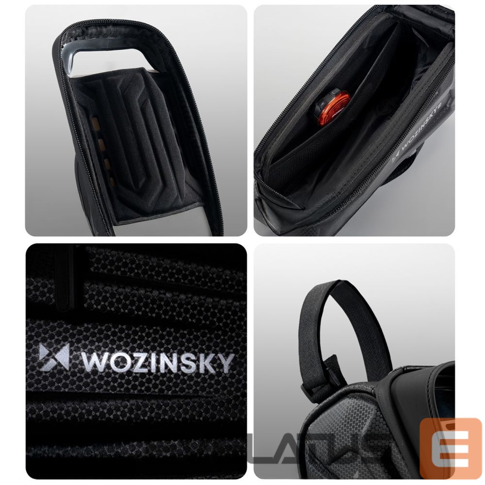 Bicycle accessory Wozinsky Wozinsky bicycle bag for the frame, armored, with a phone pocket, 1.7 l - black