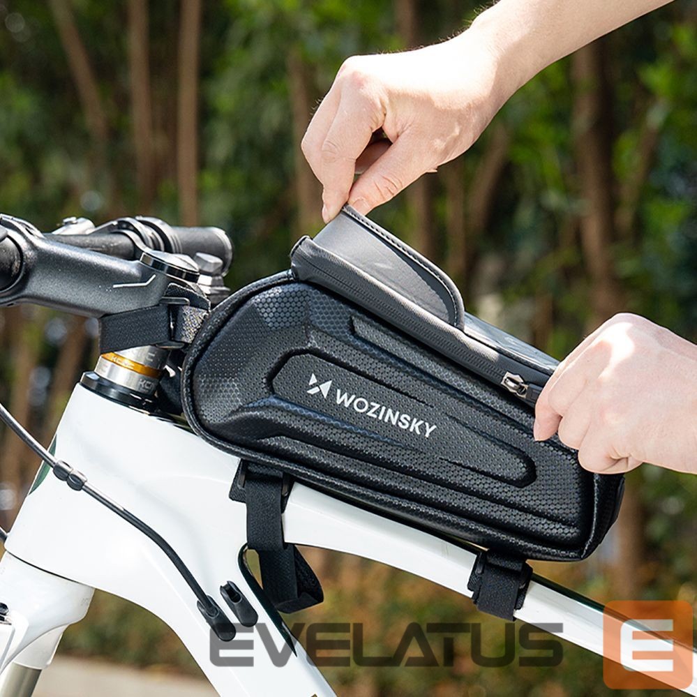 Bicycle accessory Wozinsky Wozinsky bicycle bag for the frame, armored, with a phone pocket, 1.7 l - black