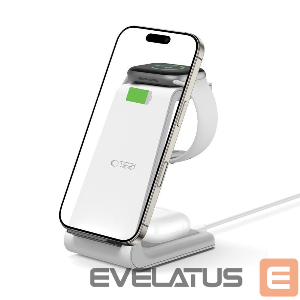 Other goods Tech-Protect Tech-Protect QI15W-A36 3in1 Charging Station for Apple - White